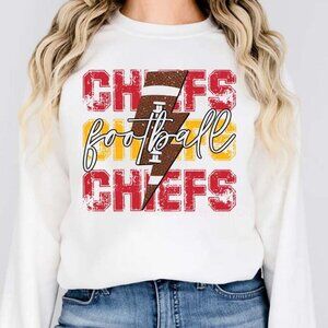 Sweatshirt Chiefs Lightning Bolt Distressed Kansas City Sweatshirt 05